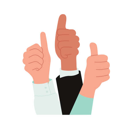 Group of Human hands with Thumb Up Gestureのイラスト素材