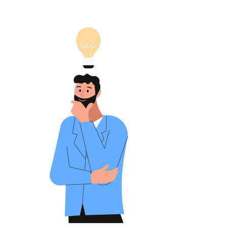 Businessman tensely thinks over the solution of the issue. Concept of problem solving, business...