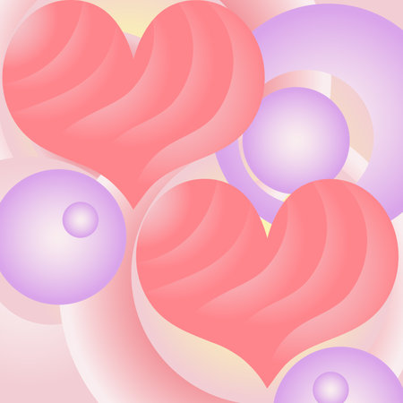 Pink blurry love abstract texture with heartsの写真素材