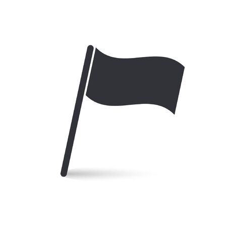 Flag icon, vector grey simple isolated illuatration with shadow.のイラスト素材