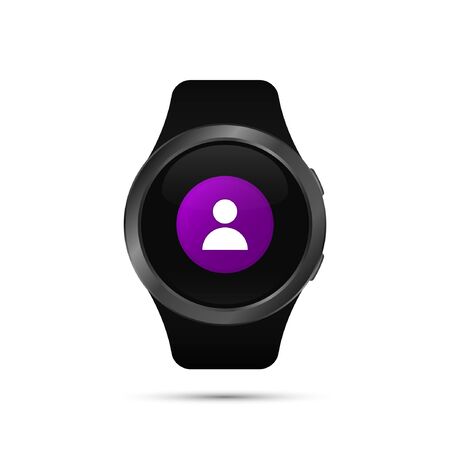 Smart watch with contact symbol. Vector isolated illustration.のイラスト素材