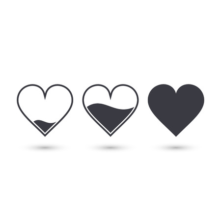 Different heart rating level illustration, vector setのイラスト素材