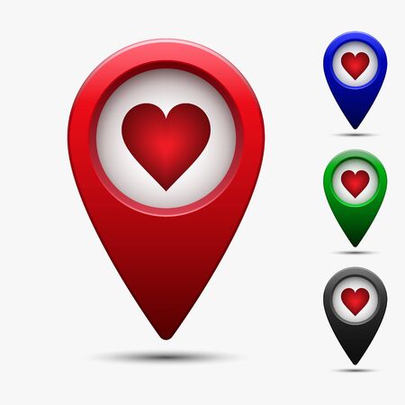 Map pointer with heart icon. Vector illustrationのイラスト素材