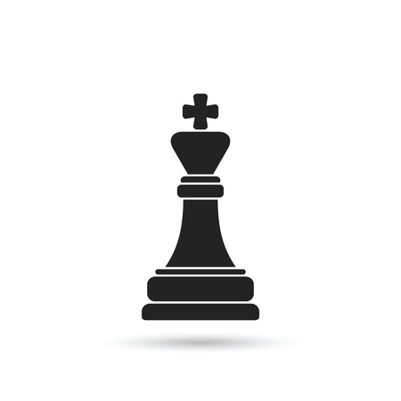 Chess king icon. Vector isolated black chess figure symbol.のイラスト素材