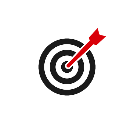 Target with arrow icon, vector isolated simple black illustration.のイラスト素材