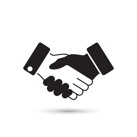 Handshake business icon, contract agreement flat web icon, vector.のイラスト素材