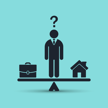 Work or home and family business solution concept, vector illustration.のイラスト素材