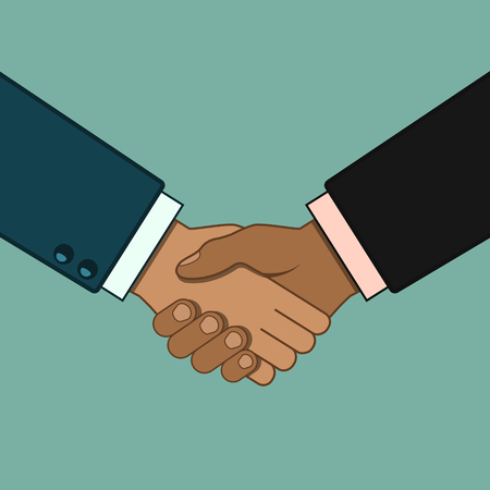 Shaking hands business vector illustration. Business handshake.のイラスト素材