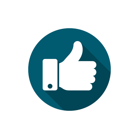 Thumb up vector logo icon. Like round simple isolated sign symbol.のイラスト素材