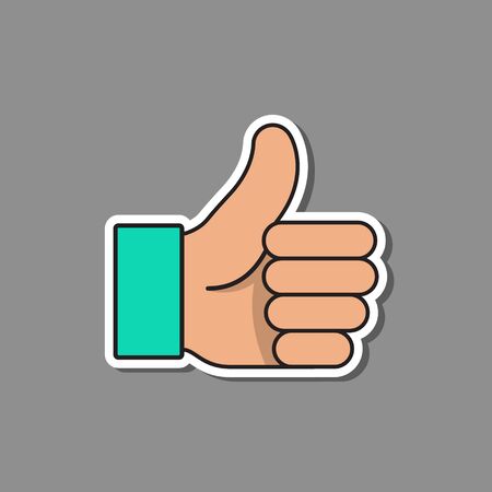 Thumb up like sticker icon, vector isolared illustration.のイラスト素材