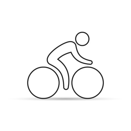 Cyclist line icon, vector isolated simple symbol.のイラスト素材