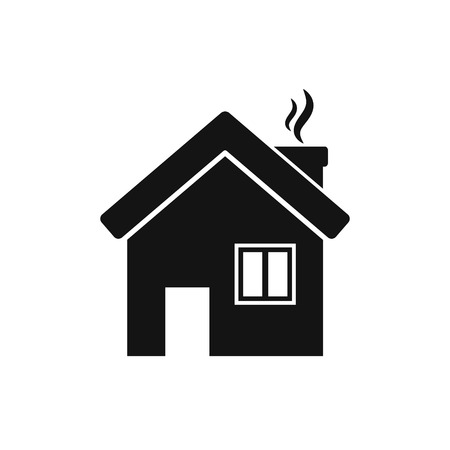 House icon, vector isolated black home illustration.のイラスト素材