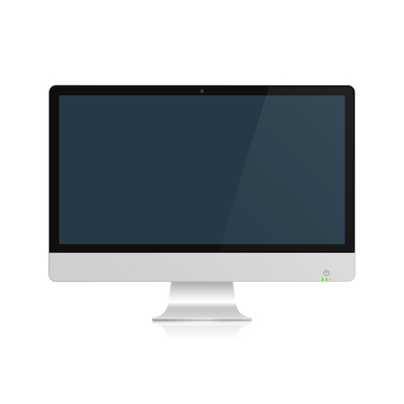 Computer display with blank screen. Vector isolated illustration.のイラスト素材