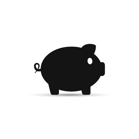 Piggybank moneybox vector icon isolated on white.のイラスト素材