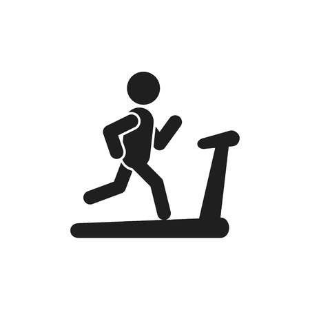 Man on treadmill icon. Vector isolated sport run illustration.のイラスト素材