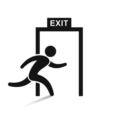 Exit icon vector illustration, isolated on white background.のイラスト素材