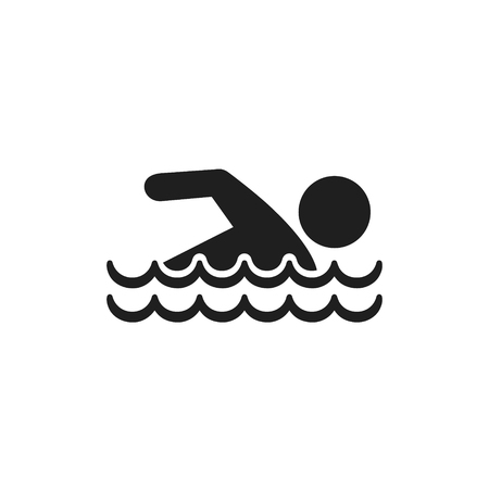 Swim icon, vector isolated swimming man simple symbol.のイラスト素材