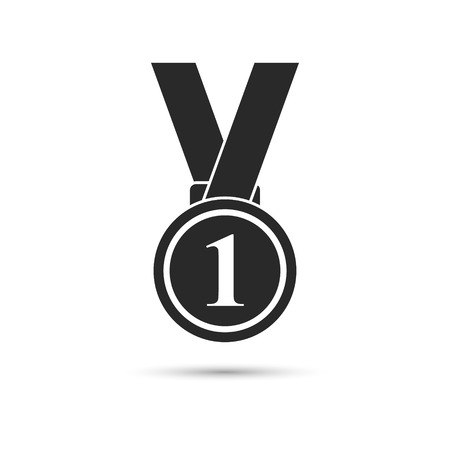 Medal Icon in trendy flat style isolated on white background. Vector.のイラスト素材