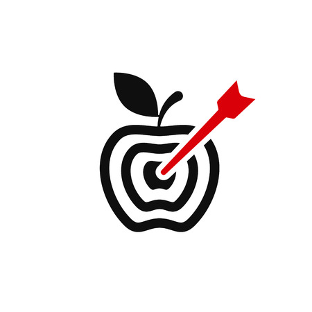Target apple with arrow icon.のイラスト素材