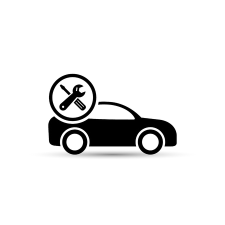 Car repair vector icon isolated on white background.のイラスト素材