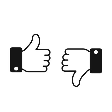 Thumb up, thumb down icon. Vector evaluation simple symbol.のイラスト素材