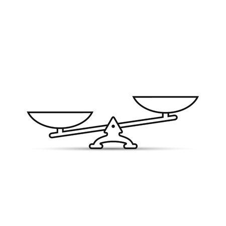 Vector scales outline Icon, isolated on white bacground.のイラスト素材