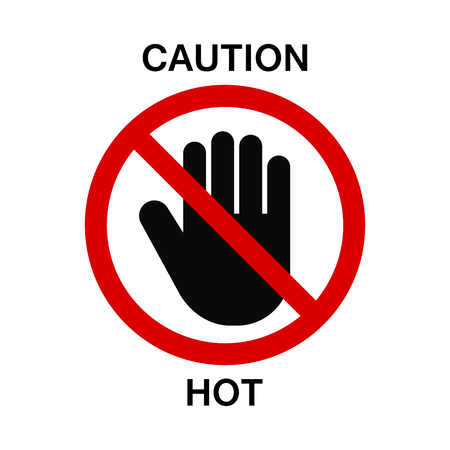 No touch sign, vector isolated caution sign with hand palm.のイラスト素材