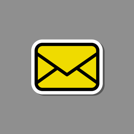 Envelope paper sticker with shadow. Vector isolated label illustration.のイラスト素材