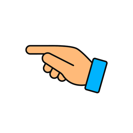 Forefinger direction color flat icon. Vector symbol.のイラスト素材