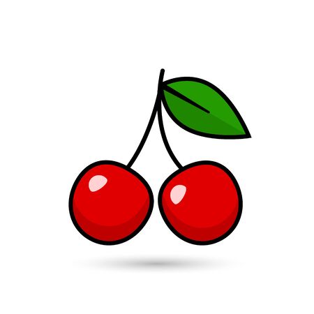 Cherry color icon, vector isolated simple fruit symbol.のイラスト素材