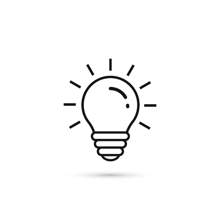 Light Bulb line icon, vector outline symbol isolated on white background. Idea sign.のイラスト素材