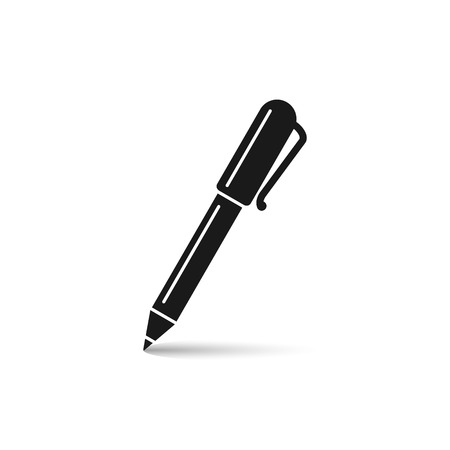 Pen icon isolated on white background. Vector flat design symbol.のイラスト素材