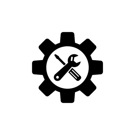 Service Tools vector icon. Technical support repair symbol on white background.のイラスト素材