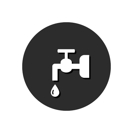 Crane water icon, Vector. Flat simple symbol in round. Communal payment symbol.のイラスト素材