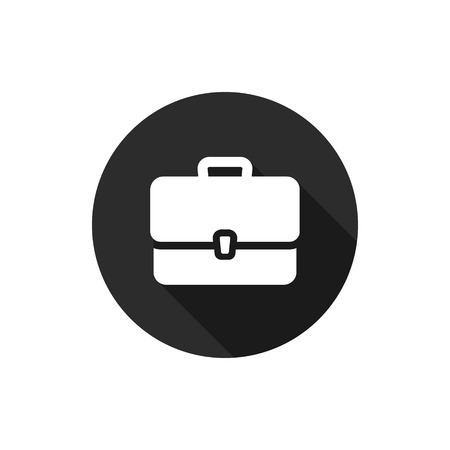 Briefcase icon in round. Vector isolated case symbol in flat style.のイラスト素材