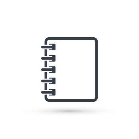 Notebook Line Icon. Vector isolated outline illustration in flat style. Note book silhouette.のイラスト素材