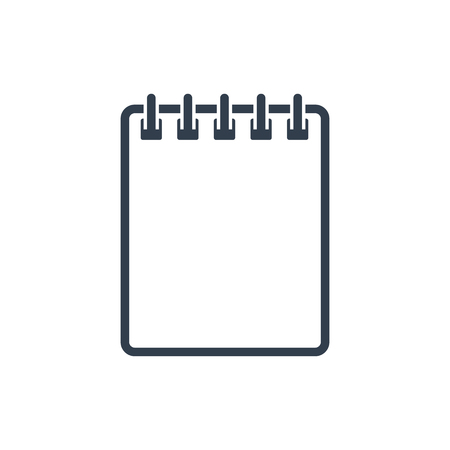 Notebook Outline Icon. Vector isolated illustration in flat style. Note book silhouette.のイラスト素材