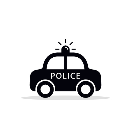 Police Car Icon, vector isolated flat design illustration.のイラスト素材