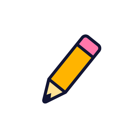 Pencil Color Icon, Vector Flat Style Isolated illustration.のイラスト素材