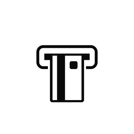 Insert Credit Card Icon in ATM icon. Shopping sign. Bank ATM symbol.のイラスト素材