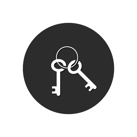 Keys Icon Round Circle Button. Vector Flat design illuatration.のイラスト素材