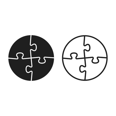 Jigsaw Puzzle Circle Set. Vector isolated illustration.のイラスト素材