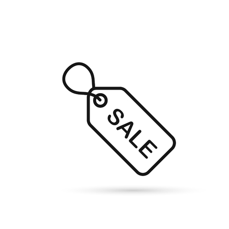 Sale tag line icon, Vector isolated outline sale label.のイラスト素材