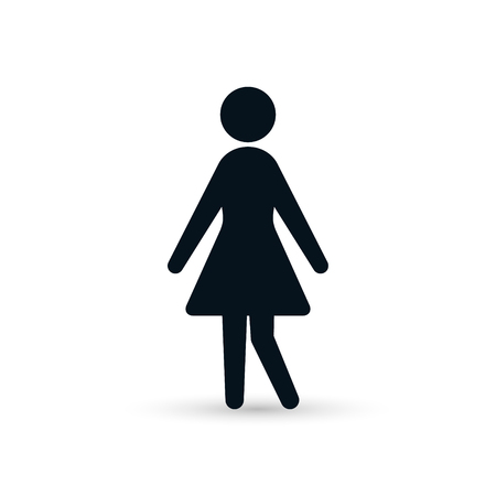 Female isolated flat design symbol.のイラスト素材