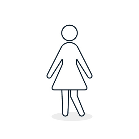 Female isolated flat design symbol.のイラスト素材