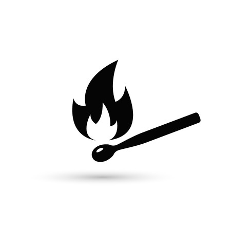 Burning match icon on white background.のイラスト素材