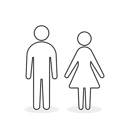 Man and Woman Line Icon flat vector illustration isolated sign.のイラスト素材