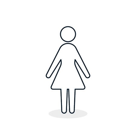 Girl isolated symbol in flat design.のイラスト素材