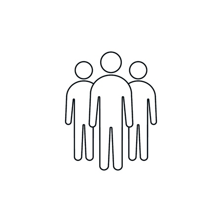 People crowd line Icon in trendy flat style isolated on white background. Vector team illustration.のイラスト素材