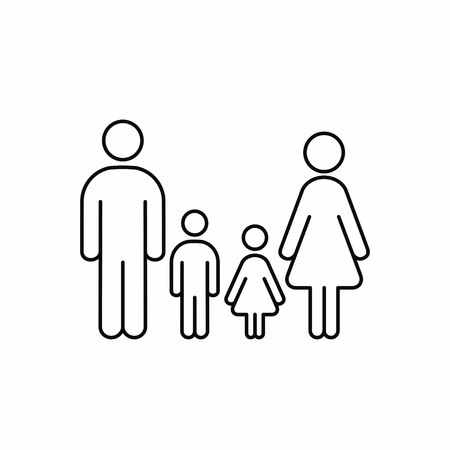 Family outline icon. Vector isolated family line illustration.のイラスト素材